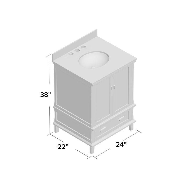 Joss Main 24 Free Standing Single Bathroom Vanity With Engineered   24'' Free Standing Single Bathroom Vanity With Engineered Stone Top 